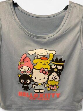 Hello Kitty and Friends Graphic Crop Tank Gray Size Medium